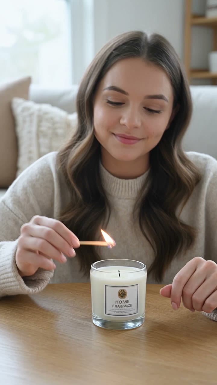 UGC Scented Candle Review — AI UGC ad example made with Viralance